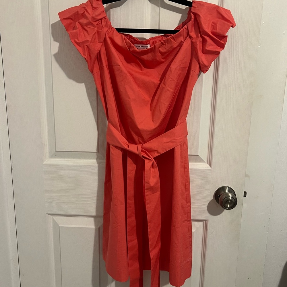 Club Monaco Off-Shoulder Coral Dress